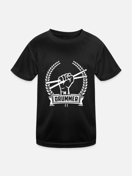 Gift drummer drummer drummer - Kids Functional T-Shirt - black - Front