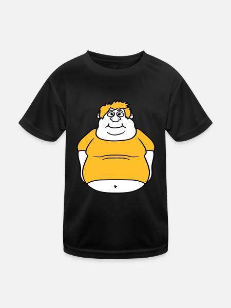 kreis ball mann fett dick clipart comic cartoon lu - Kinder Funktions-T-Shirt - Schwarz - Vorne