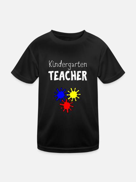 Kindergarten - Kinder Funktions-T-Shirt - Schwarz - Vorne