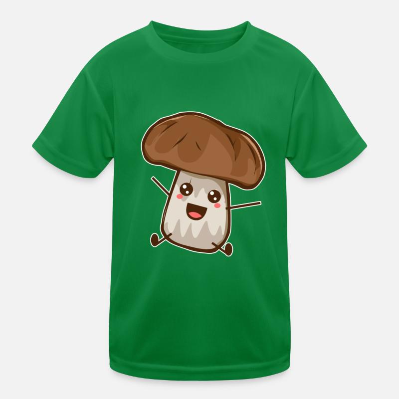 Mushroom Cartoon Comic Chibi Drawing Anime Gift Kids Functional T-Shirt