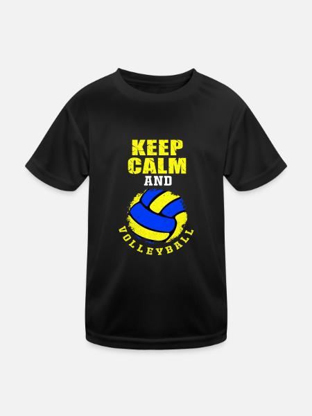 Volleyball - Kinder Funktions-T-Shirt - Schwarz - Vorne