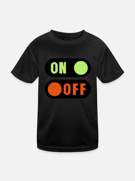 Taste ein aus - Kinder Funktions-T-Shirt - Schwarz - Vorne