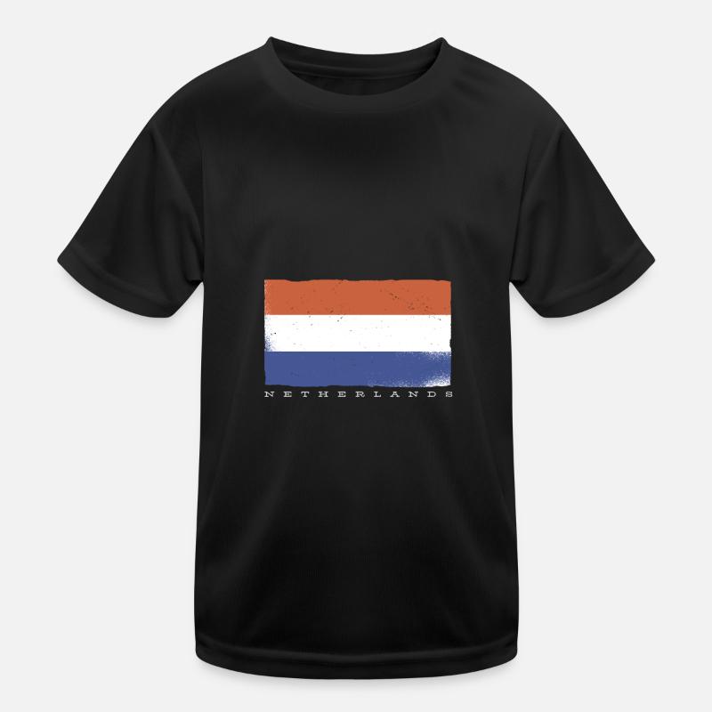 Netherlands Flag Pays-Bas Masque visage drapeau T-shirt sport Enfant