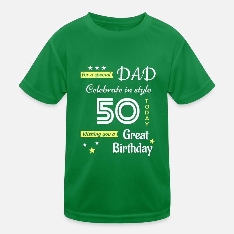 50th Birthday Gift for Dad Kids Functional T-Shirt