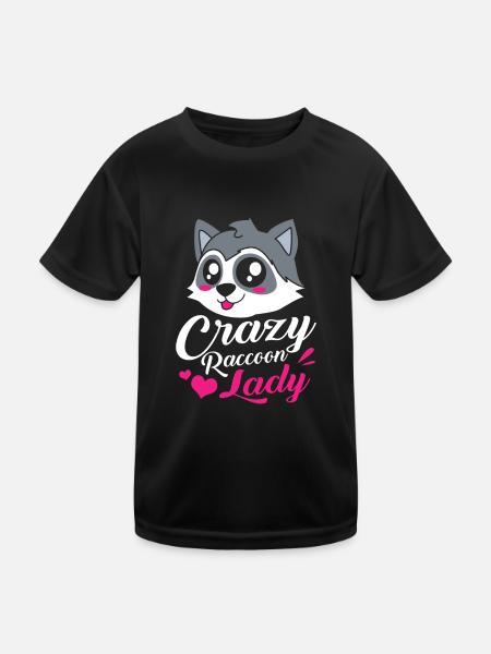 Raccoon mom girlfriend gift mom - Kids Functional T-Shirt - black - Front