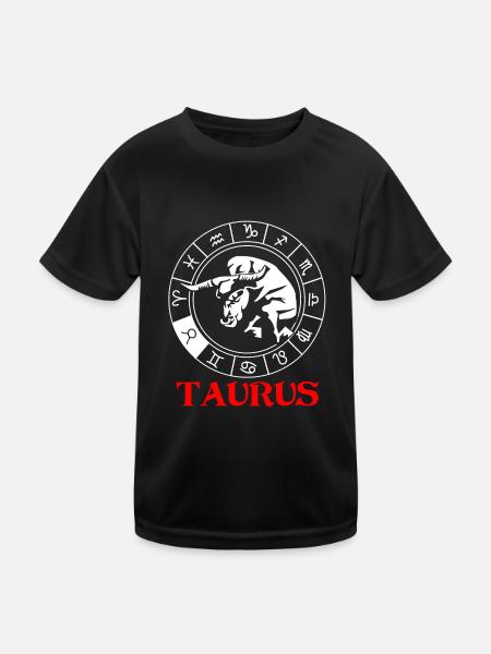 Taureau Signe du zodiaque - T-shirt sport Enfant - noir - Devant