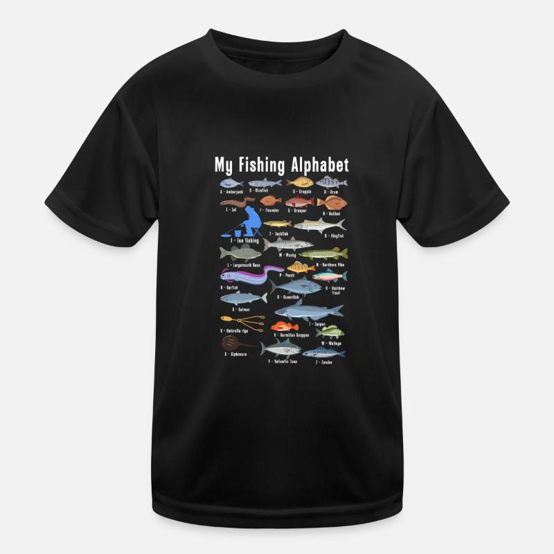 Mon alphabet de pêche Pêcheur Pêche Poisson pêcheur T-shirt sport Enfant