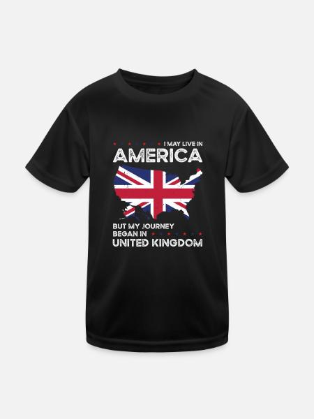 British American Patriot USA Grown United Kingdom - Kids Functional T-Shirt - black - Front