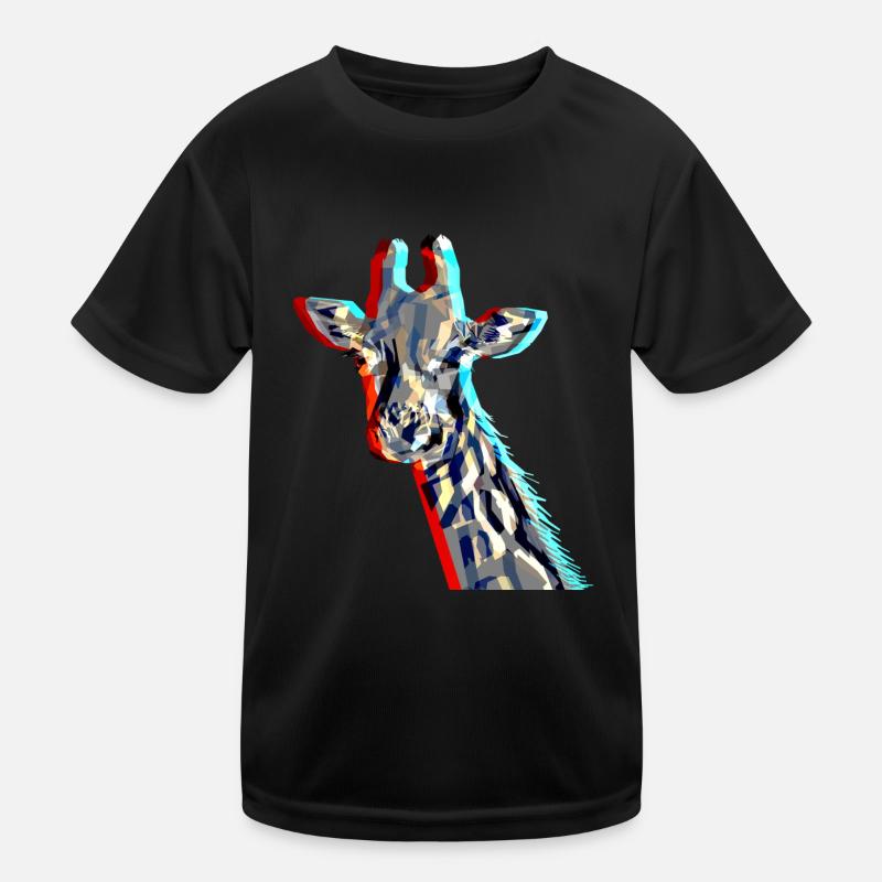 Giraffe with 3D effect Kids Functional T-Shirt