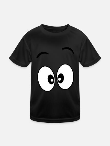 Augen _ Geschenkidee - Kinder Funktions-T-Shirt - Schwarz - Vorne