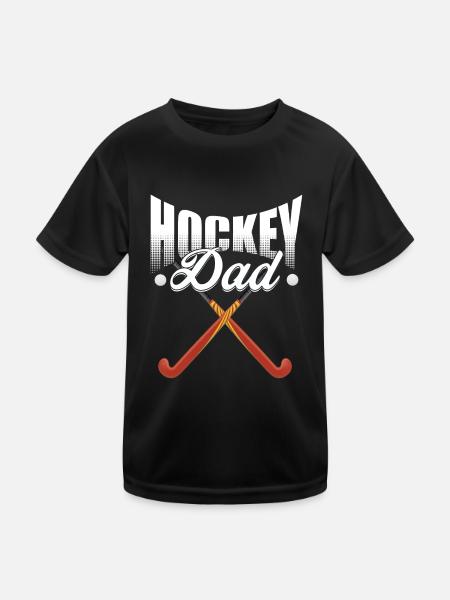 Feldhockey Papa - Kinder Funktions-T-Shirt - Schwarz