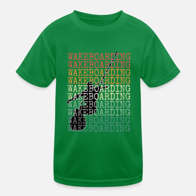 Wakeboarden Retro Kinder Funktions-T-Shirt