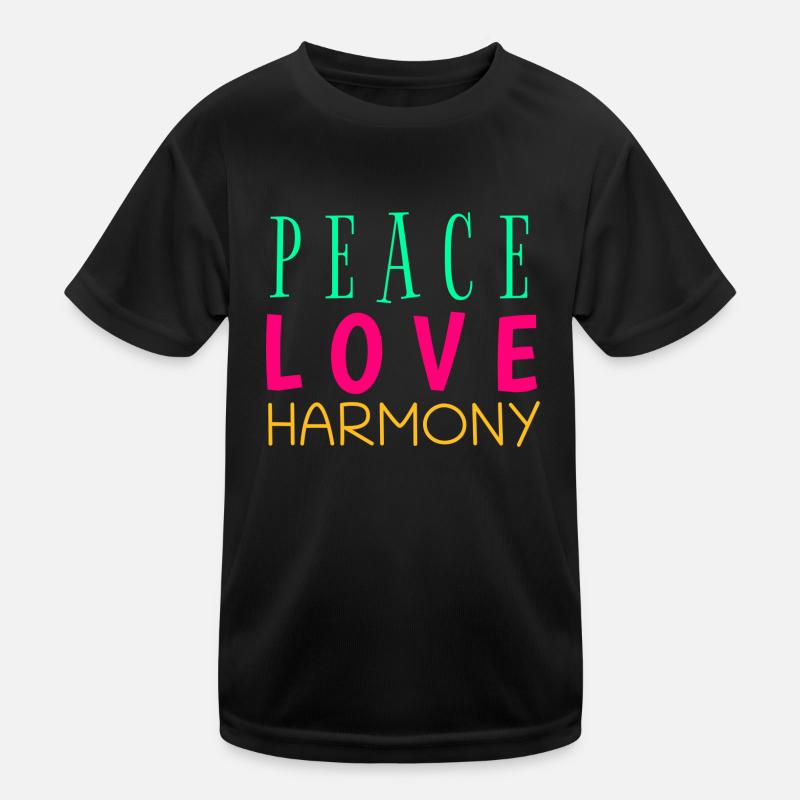 Peace, Love & Harmony Kinder Funktions-T-Shirt