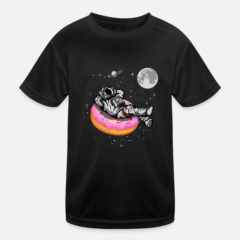 Spaceman On A Donut Kids Functional T-Shirt