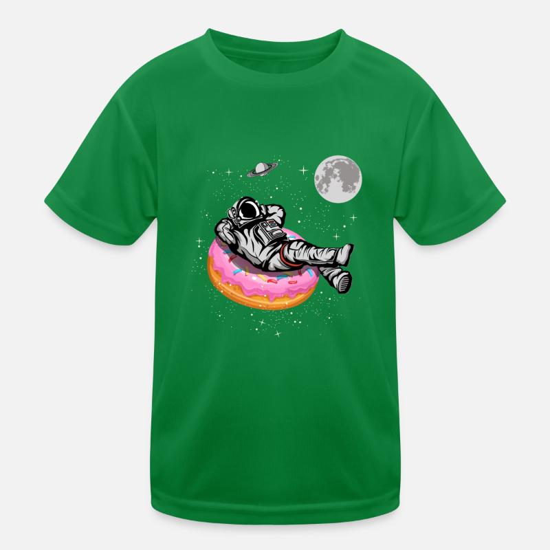Spaceman On A Donut Kids Functional T-Shirt