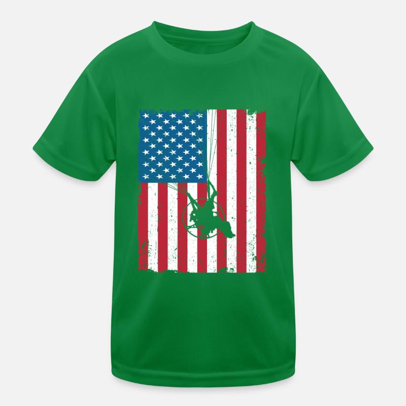 Paramotoring Powered Paragliding PPG USA Flagge Kinder Funktions-T-Shirt