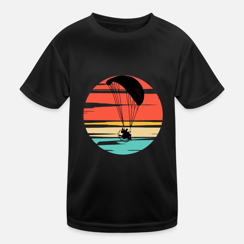 Paramotoring Powered Paragliding Sunset Kids Functional T-Shirt