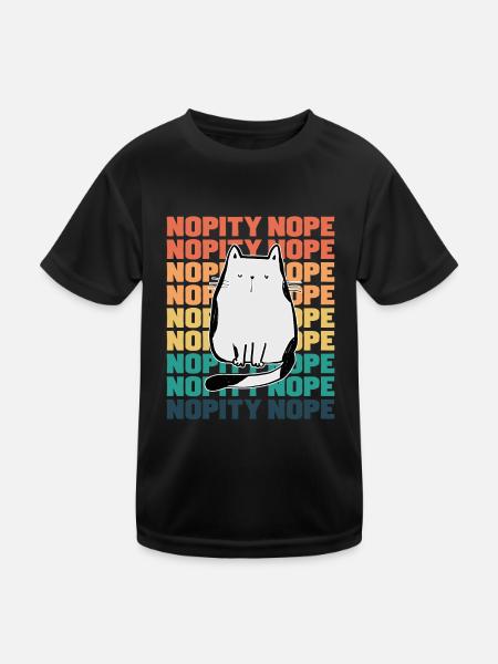 Cat Nopity Nope - Kids Functional T-Shirt - black - Front