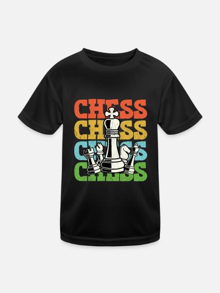 Chess Retro Vintage - Kids Functional T-Shirt - black - Front