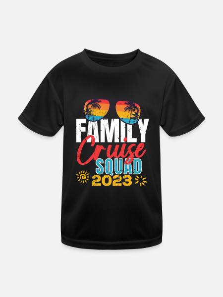 Family Cruise Squad 2023 Passender Bootsurlaub - Kinder Funktions-T-Shirt - Schwarz - Vorne