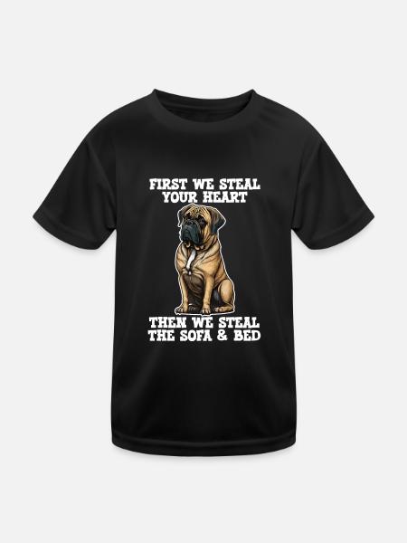 Bullmastiff d’abord nous volons votre cœur - T-shirt sport Enfant - noir - Devant