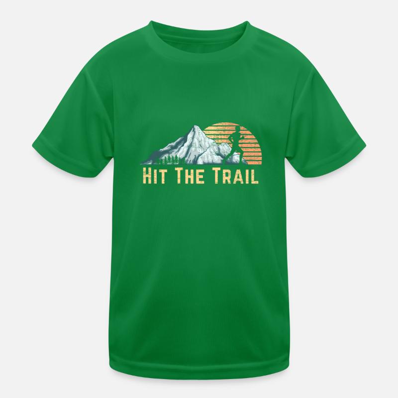 Hit The Trail Vintage Mountain Runner Retro Trail T-shirt sport Enfant