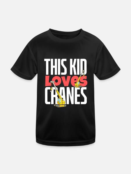 Ce gamin aime les grues drôle de construction lourde - T-shirt sport Enfant - noir - Devant