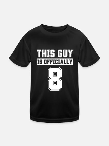 Dieser Typ ist offiziell 8 Jahre alt und feiert den 8. - Kinder Funktions-T-Shirt - Schwarz - Vorne