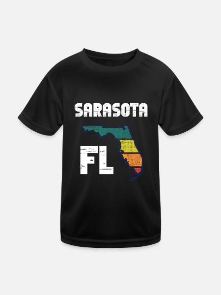 Retro Love Sarasota Florida FL Vintage Design - T-shirt sport Enfant - noir - Devant
