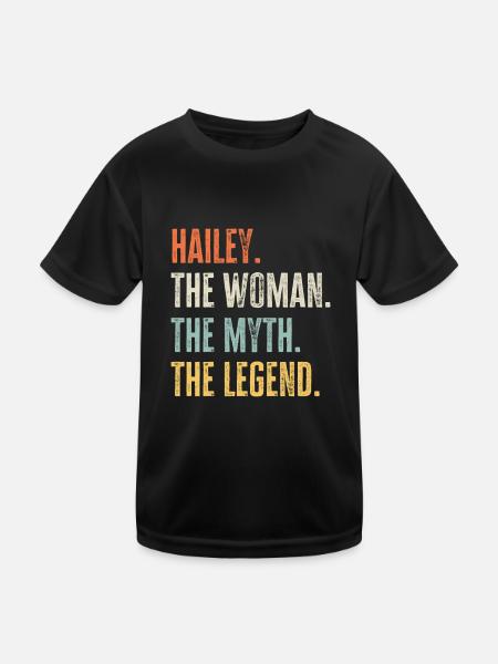 Hailey The Best, Woman Myth Legend, Funny Best - Kids Functional T-Shirt - black - Front