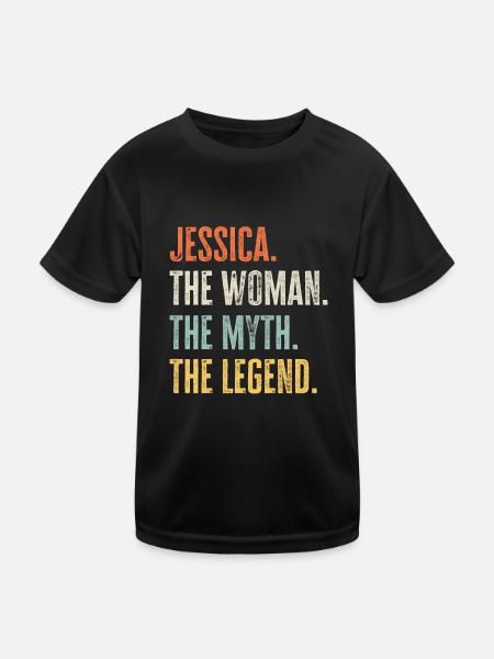 Jessica The Best, Woman Myth Legend, Funny Best - Kids Functional T-Shirt - black - Front