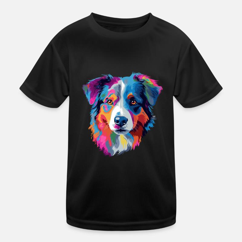 Australian Shepherd Hund Bunt Kinder Funktions-T-Shirt