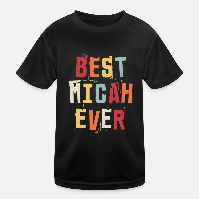Meilleur Micah Jamais Rétro Prénom Texte Disant T-shirt sport Enfant