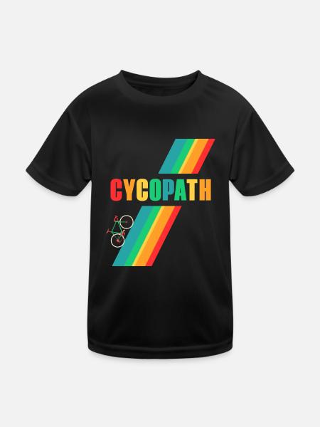 Retro Vintage Cycopath Bicycle Road Bike T-Shirt - Kids Functional T-Shirt - black - Front
