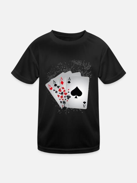 4 Aces - Kinder Funktions-T-Shirt - Schwarz