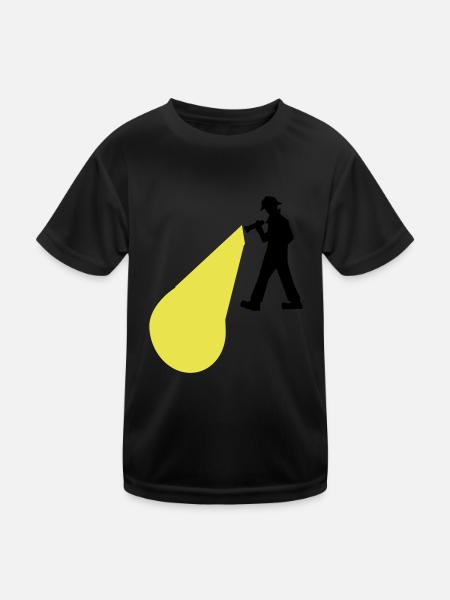 Detektiv - Kinder Funktions-T-Shirt - Schwarz - Vorne