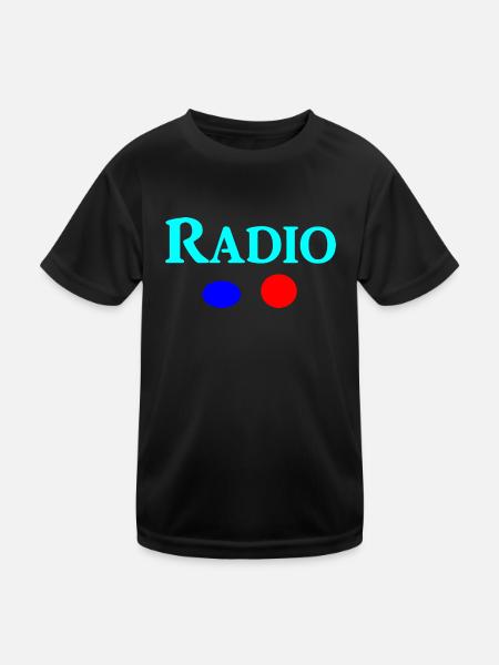 Radio - Kinder Funktions-T-Shirt - Schwarz