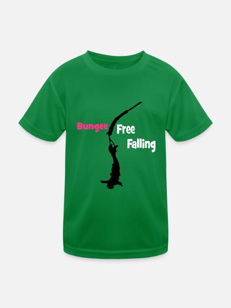 Bungee Fall - Kids Functional T-Shirt - kelly green - Front