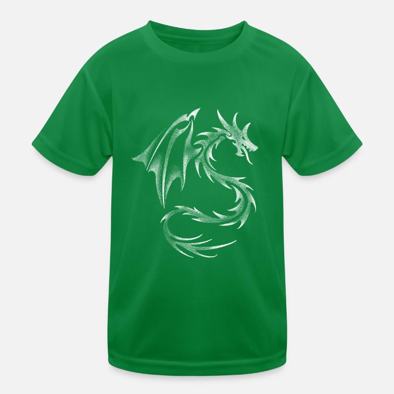 Dotwork Dragon Kids Functional T-Shirt
