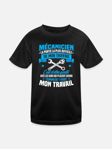 Humour Cadeau pour Mécanicien - T-shirt sport Enfant - noir - Devant
