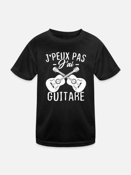 Ich kann keine Gitarre haben - Kinder Funktions-T-Shirt - Schwarz - Vorne