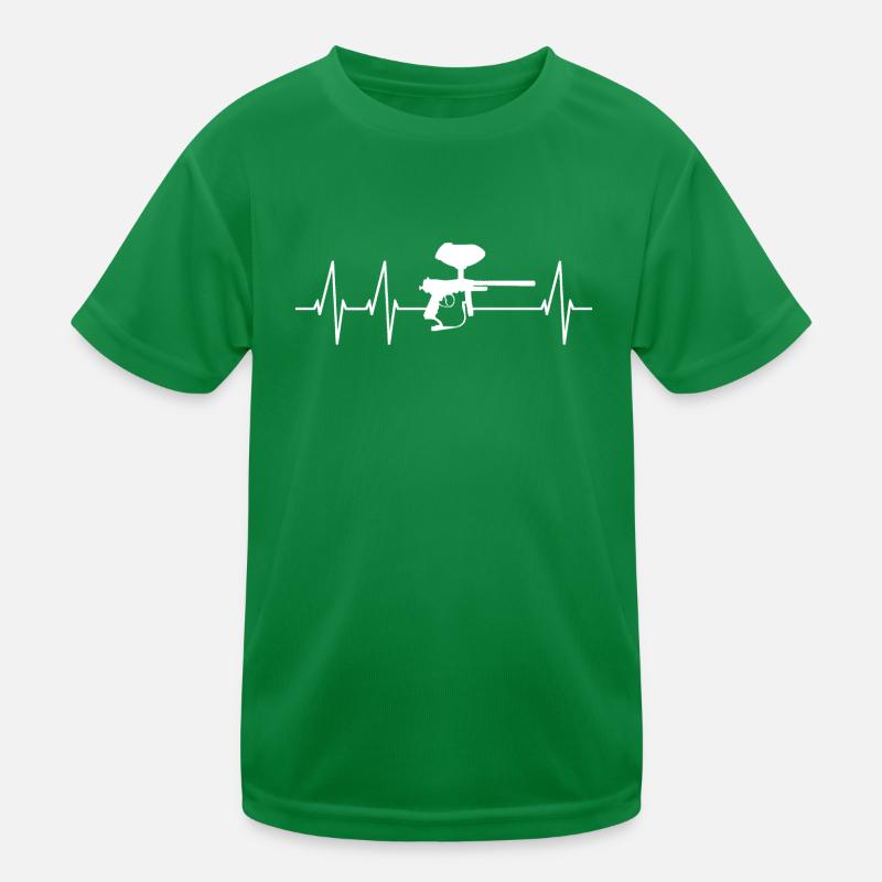 Paintball Gun Heartbeat Kids Functional T-Shirt