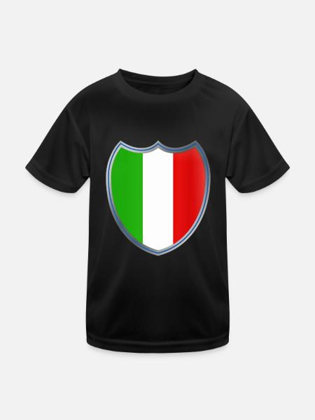 Italy (Italien_Wappen) - Kinder Funktions-T-Shirt - Schwarz - Vorne