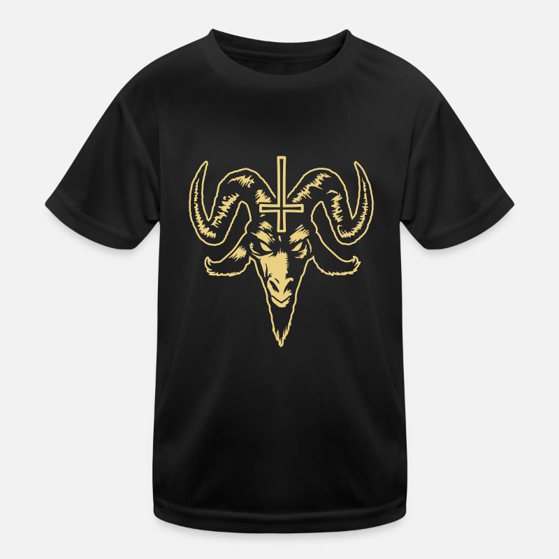 Goat Head with Cross (inverted) Kids Functional T-Shirt