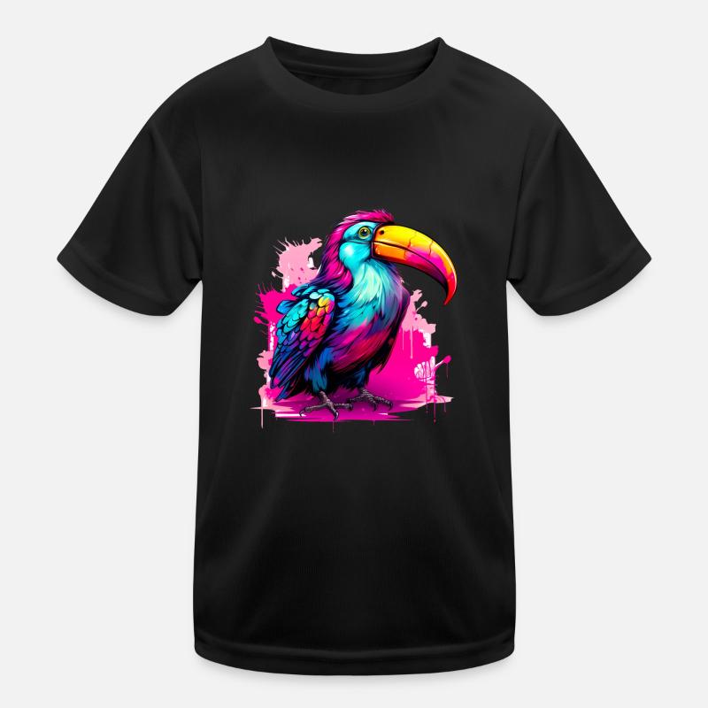 Synthwave Toucan Kids Functional T-Shirt