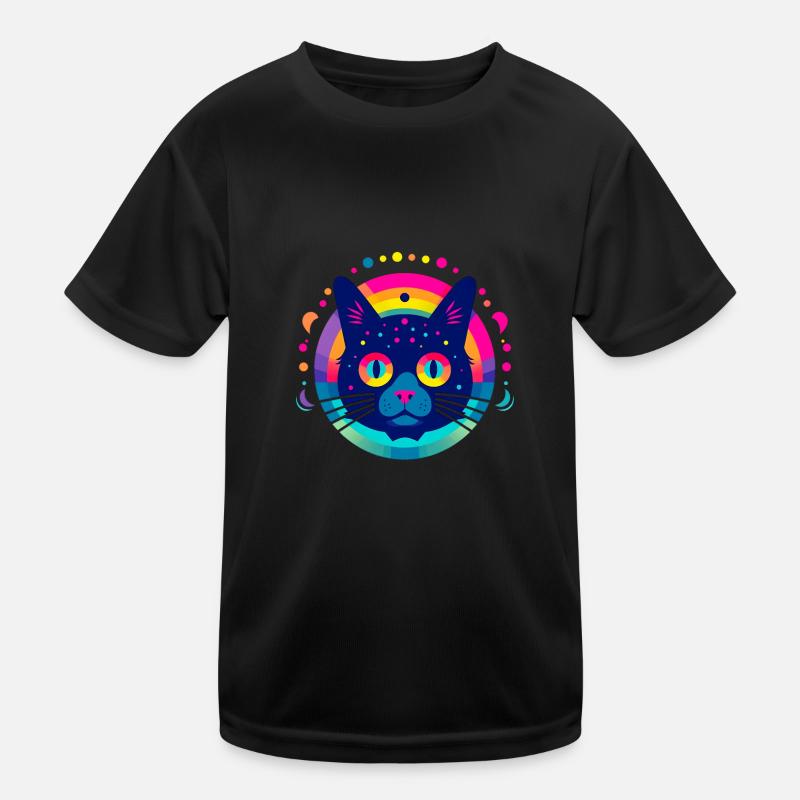 Icône plate Cat Arc-en-ciel T-shirt sport Enfant