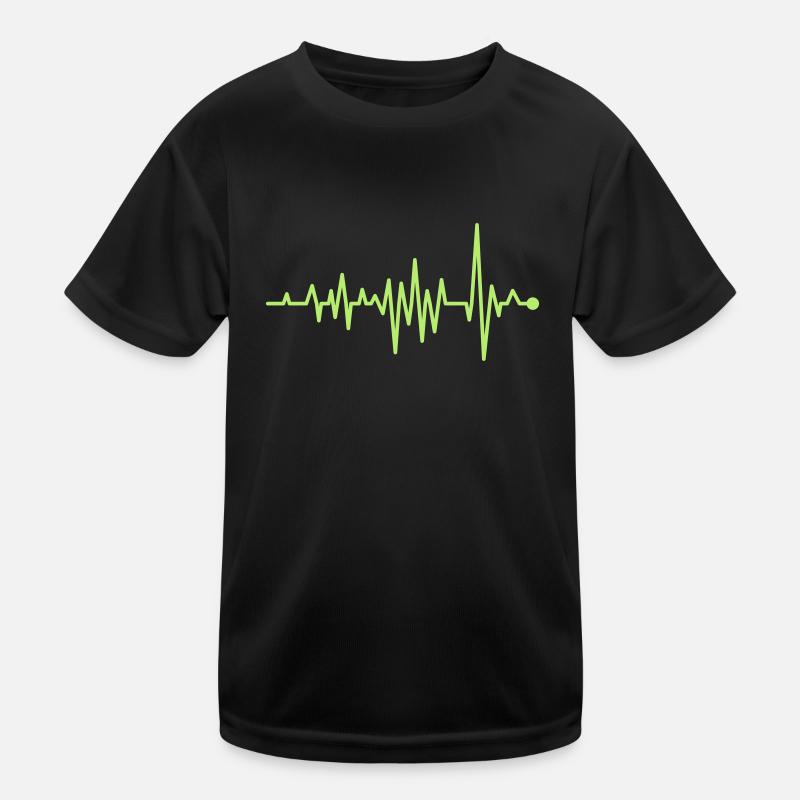 Curve Heartbeat Rhythm Oscillograph Pulse ECG Kids Functional T-Shirt