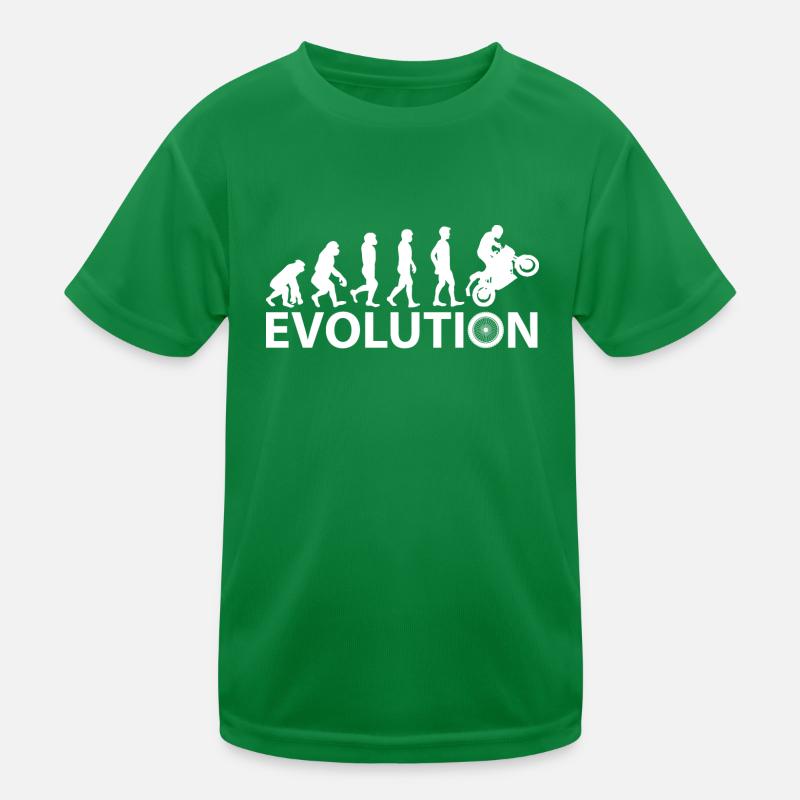 Evolution Affe zum Motorbiker Lustiges Geschenk Kinder Funktions-T-Shirt