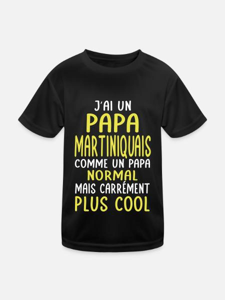 J'ai un papa Martiniquais plus cool - T-shirt sport Enfant - noir - Devant