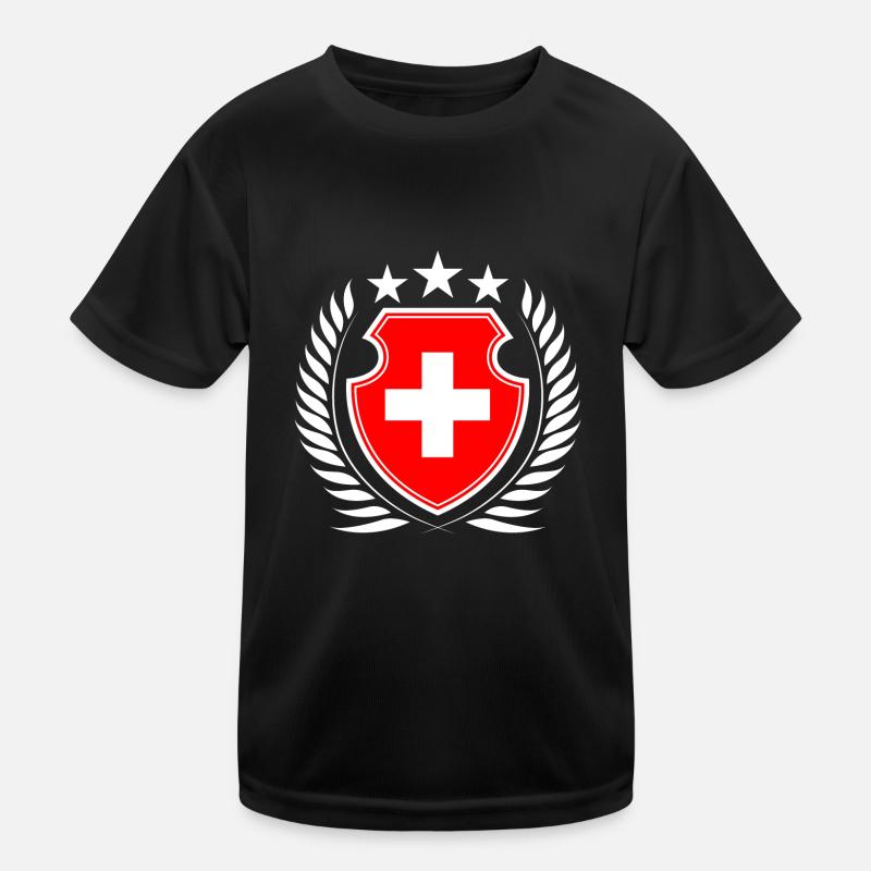 Switzerland - Kids Functional T-Shirt - black